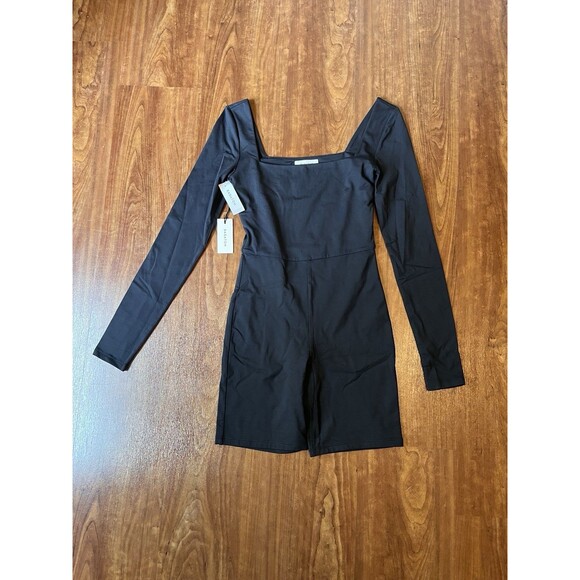 Aritzia Pants - NEW Aritzia Babaton Black Long Sleeve Square Neck Bodycon Jumpsuits Rompers Sz S